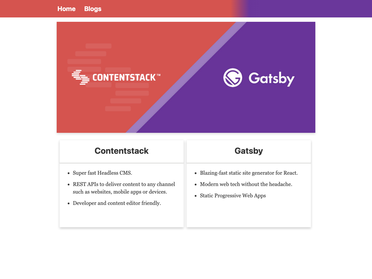 Gatsby Starter Contentstack screenshot
