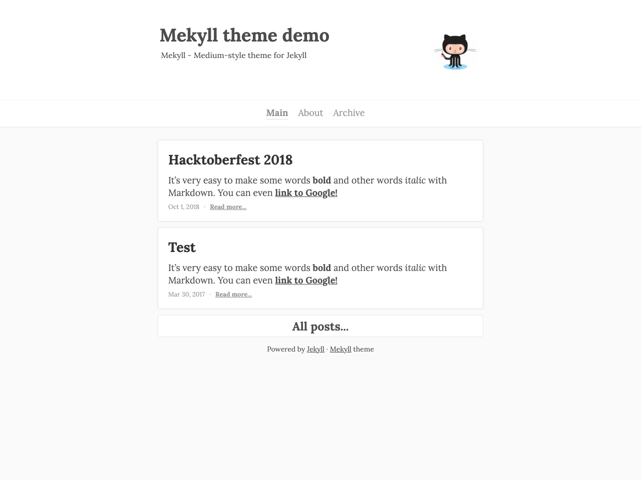 Mekyll screenshot