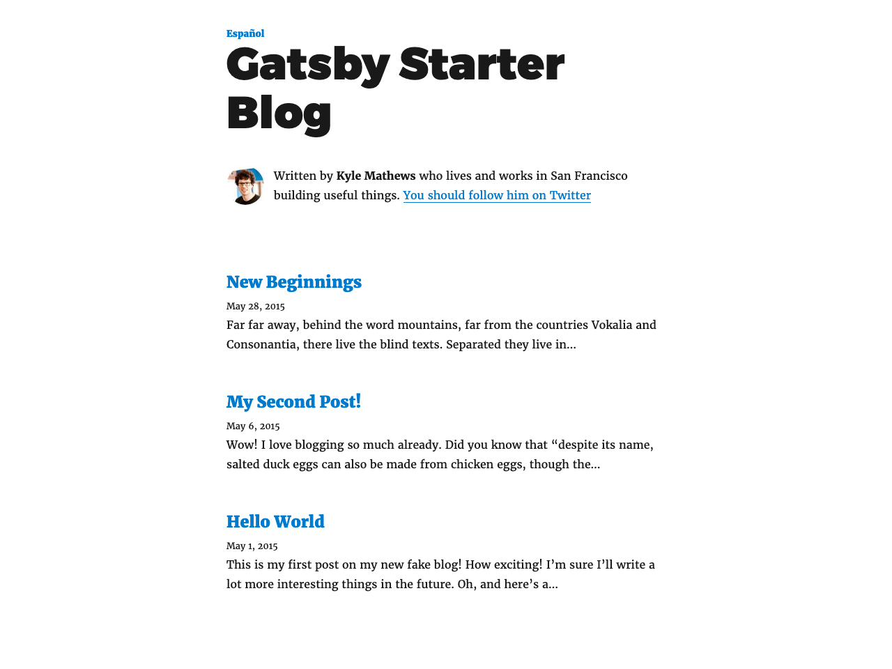Gatsby Starter i18n Blog screenshot