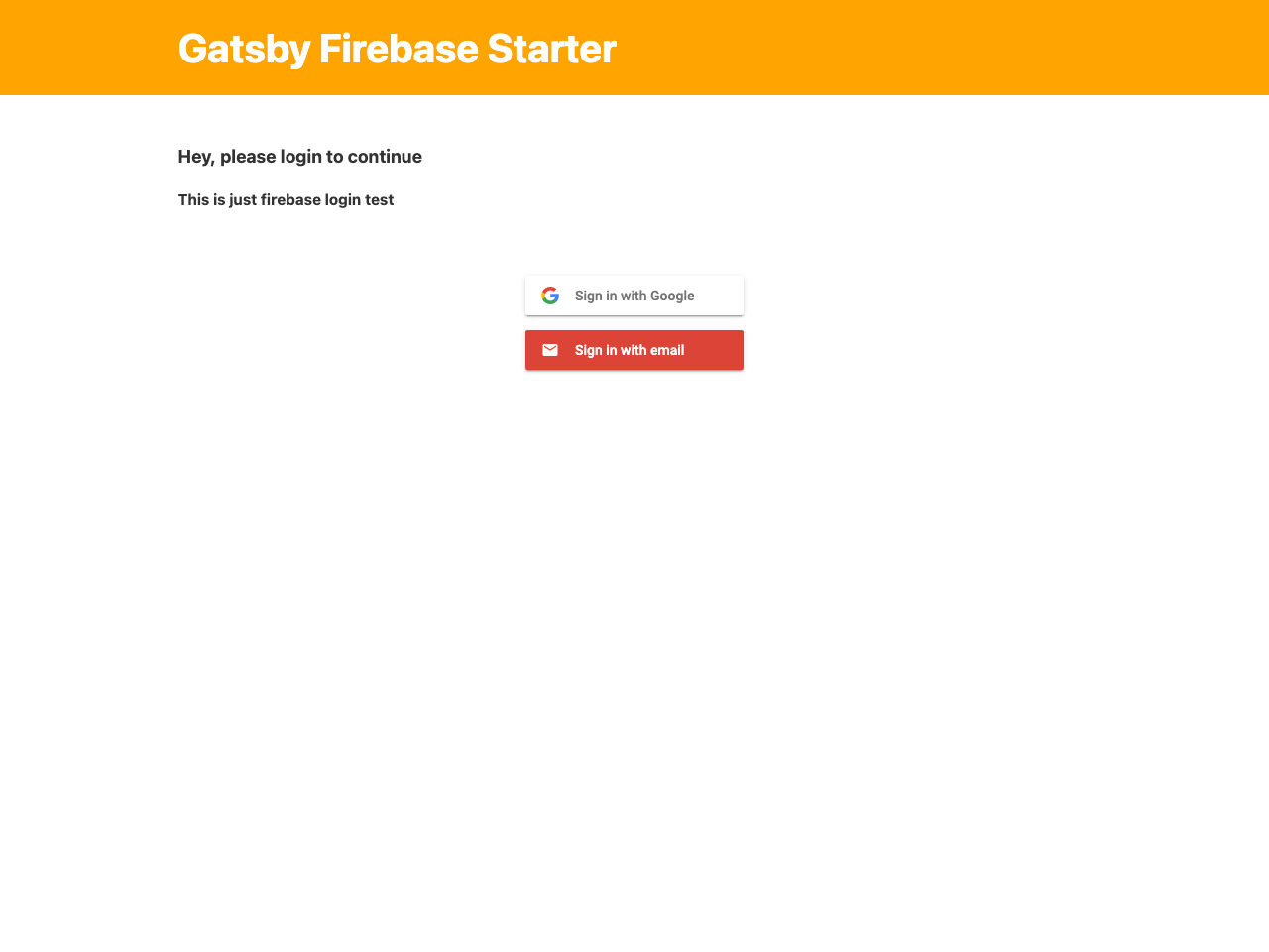 Gatsby Starter Firebase screenshot