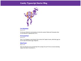 Gatsby Typescript Starter Blog screenshot