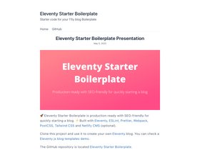 Eleventy Starter Boilerplate screenshot